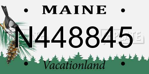 N448845 Maine License Plate