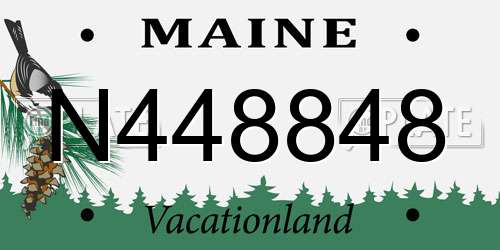 N448848 Maine License Plate