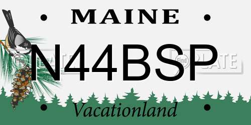 N44BSP Maine License Plate