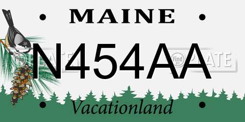 N454AA Maine License Plate