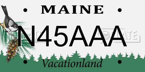 N45AAA Maine License Plate