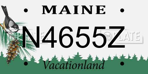 N4655Z Maine License Plate
