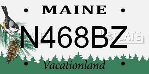 N468BZ Maine License Plate