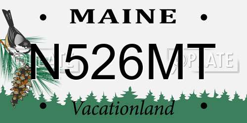 N526MT Maine License Plate
