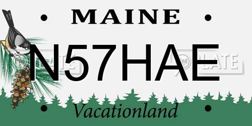 N57HAE Maine License Plate