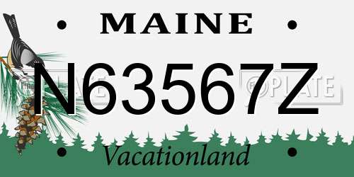 N63567Z Maine License Plate
