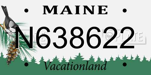 N638622 Maine License Plate