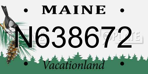 N638672 Maine License Plate