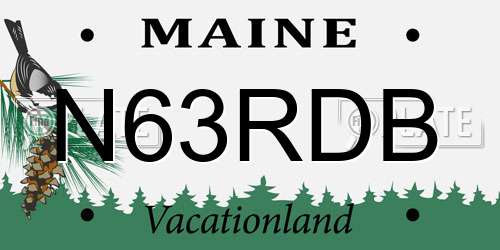 N63RDB Maine License Plate