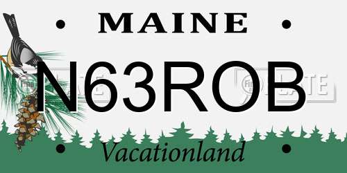 N63ROB Maine License Plate
