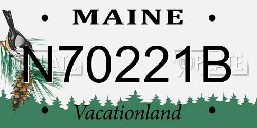 N70221B Maine License Plate