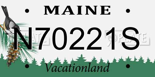 N70221S Maine License Plate