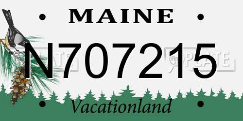 N707215 Maine License Plate