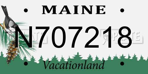 N707218 Maine License Plate