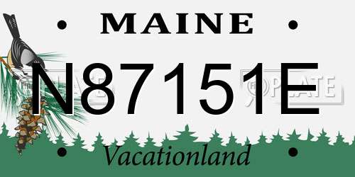 N87151E Maine License Plate