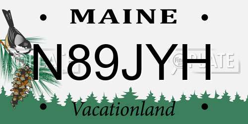 N89JYH Maine License Plate