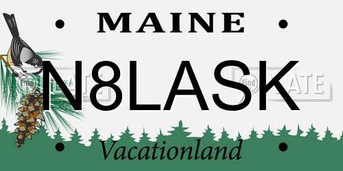 N8LASK Maine License Plate