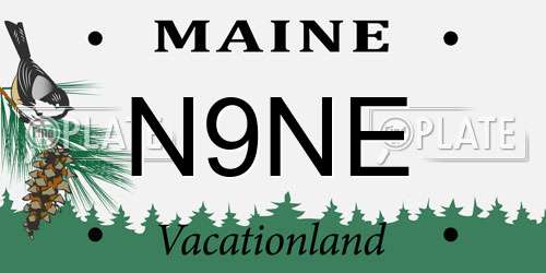 N9NE Maine License Plate