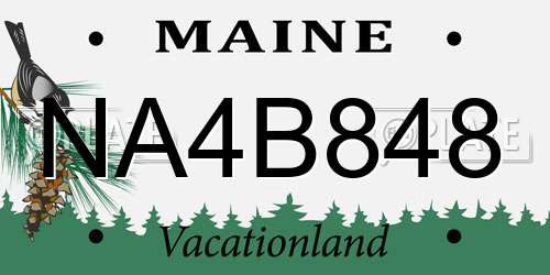 NA4B848 Maine License Plate