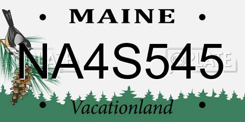NA4S545 Maine License Plate