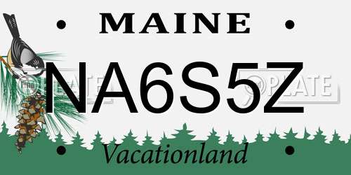 NA6S5Z Maine License Plate