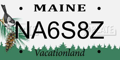 NA6S8Z Maine License Plate