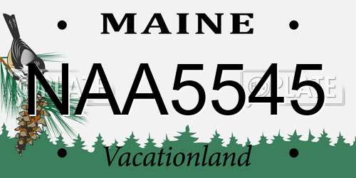 NAA5545 Maine License Plate