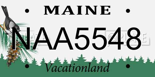 NAA5548 Maine License Plate
