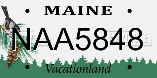 NAA5848 Maine License Plate
