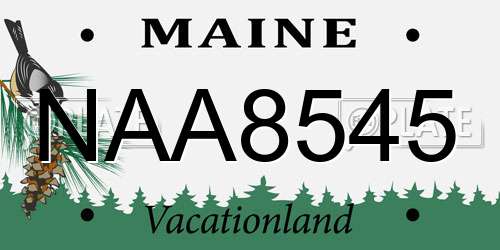 NAA8545 Maine License Plate