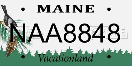 NAA8848 Maine License Plate