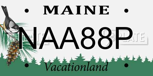 NAA88P Maine License Plate