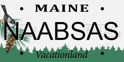 NAABSAS Maine License Plate