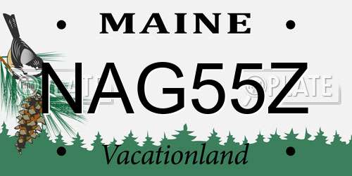 NAG55Z Maine License Plate