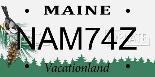 NAM74Z Maine License Plate