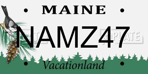 NAMZ47 Maine License Plate