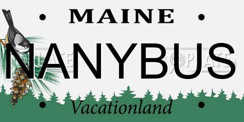 NANYBUS Maine License Plate