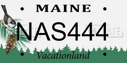 NAS444 Maine License Plate