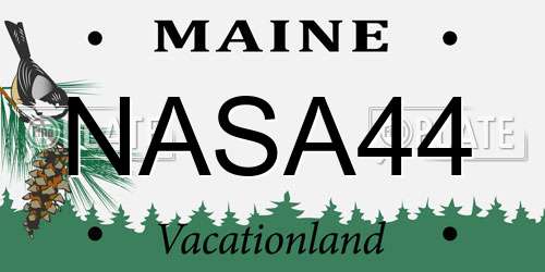 NASA44 Maine License Plate