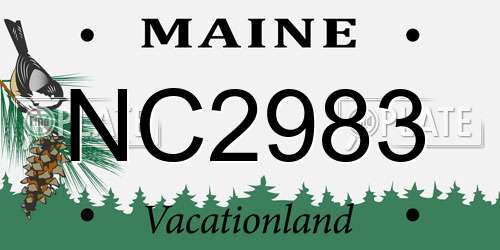 NC2983 Maine License Plate