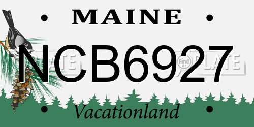 NCB6927 Maine License Plate