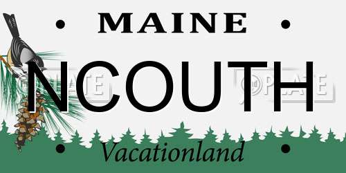 NCOUTH Maine License Plate