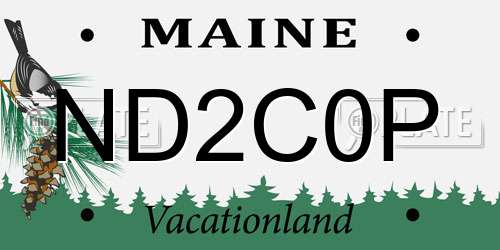 ND2C0P Maine License Plate