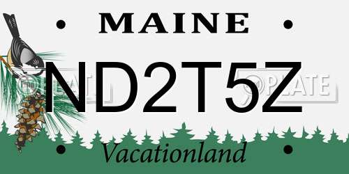 ND2T5Z Maine License Plate