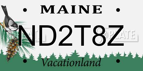 ND2T8Z Maine License Plate