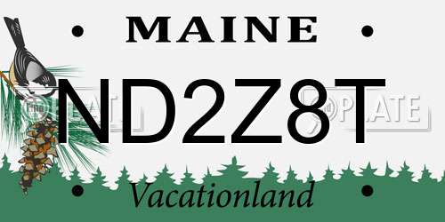 ND2Z8T Maine License Plate