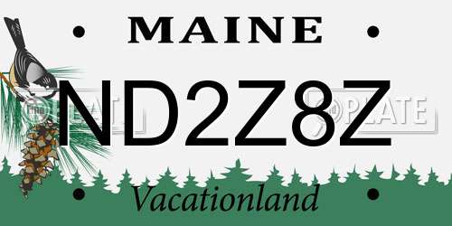 ND2Z8Z Maine License Plate
