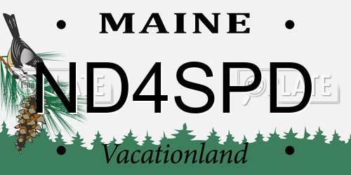 ND4SPD Maine License Plate