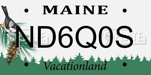 ND6Q0S Maine License Plate