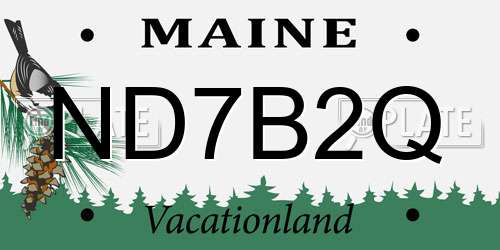 ND7B2Q Maine License Plate